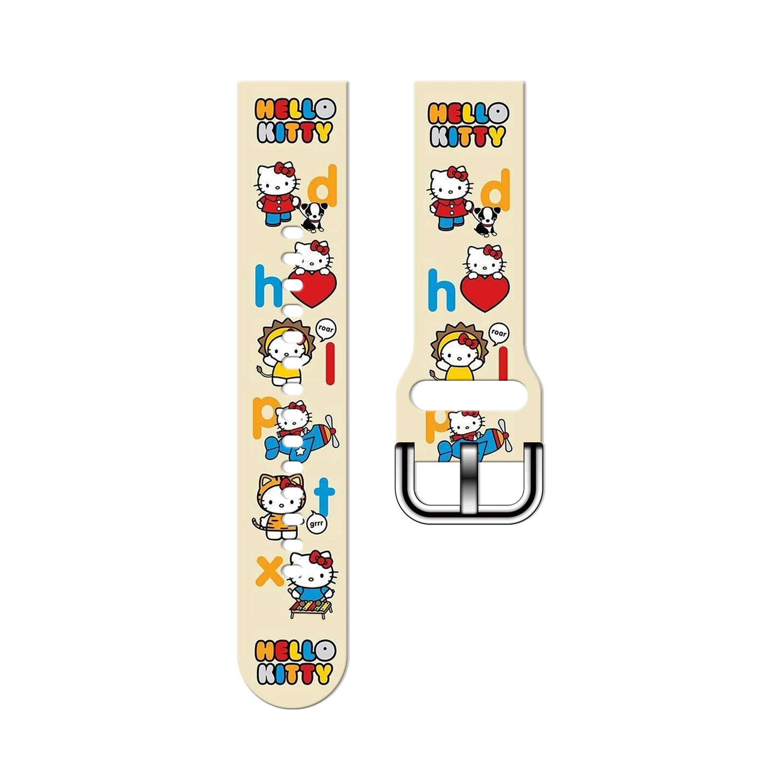 

Sanrio 20mm Colorful KT Band for Samsung Galaxy Watch 7/6/5 40mm 44mm Band Replaceable Bracelet for Xiaomi Huawei Amazfit Watch