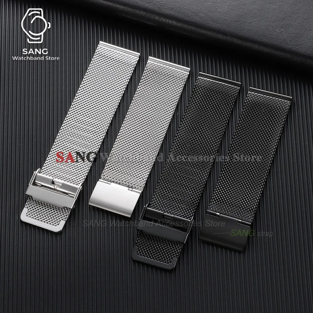 18mm 20mm 22mm 12mm 14mm 16mm 17mm 19mm 21mm 24mm Schnellverschluss-Uhrenarmband 0,6mm Milanaise-Mesh-Stahl-Uhrenband Business-Armband – Detail 8