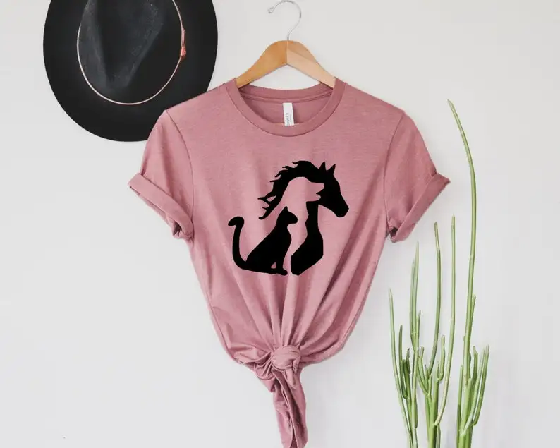 

Animal Shirt, Horse Dog Cat Shirt, Pet Gift,Gift for Animal Lover, Farmer Gift Fashion 100% Cotton goth Streetwear Drop Shipping