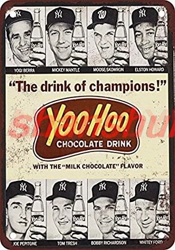 1964 Baseball Stars for Yoo-Hoo Vintage Look Reproduction Metal Tin Sign 8X12 Inches LL