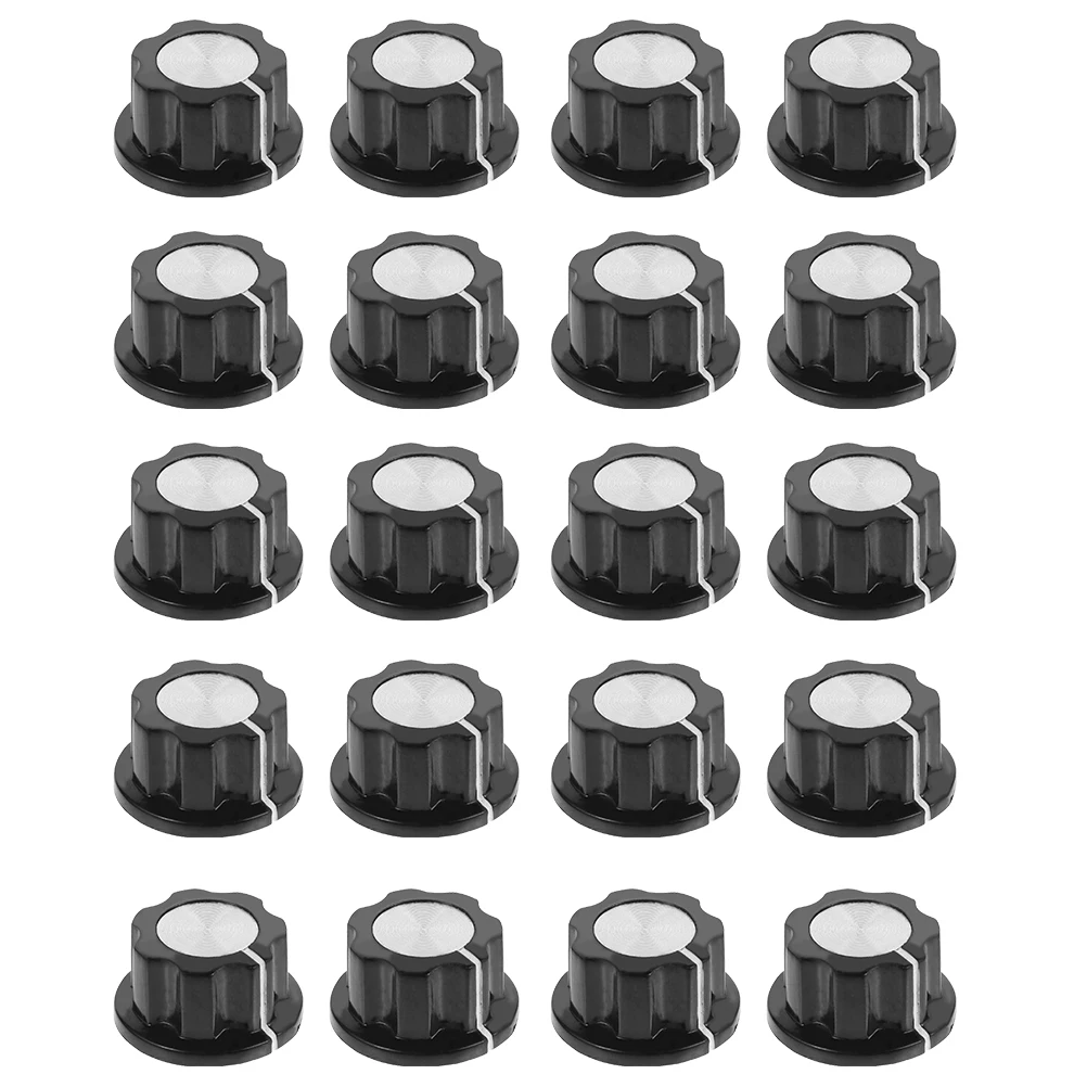 

20 pcs Knob Caps for Potentiometer Control Volume Adjustable Rotate Button Round Shaft Insert Guitar Accessories