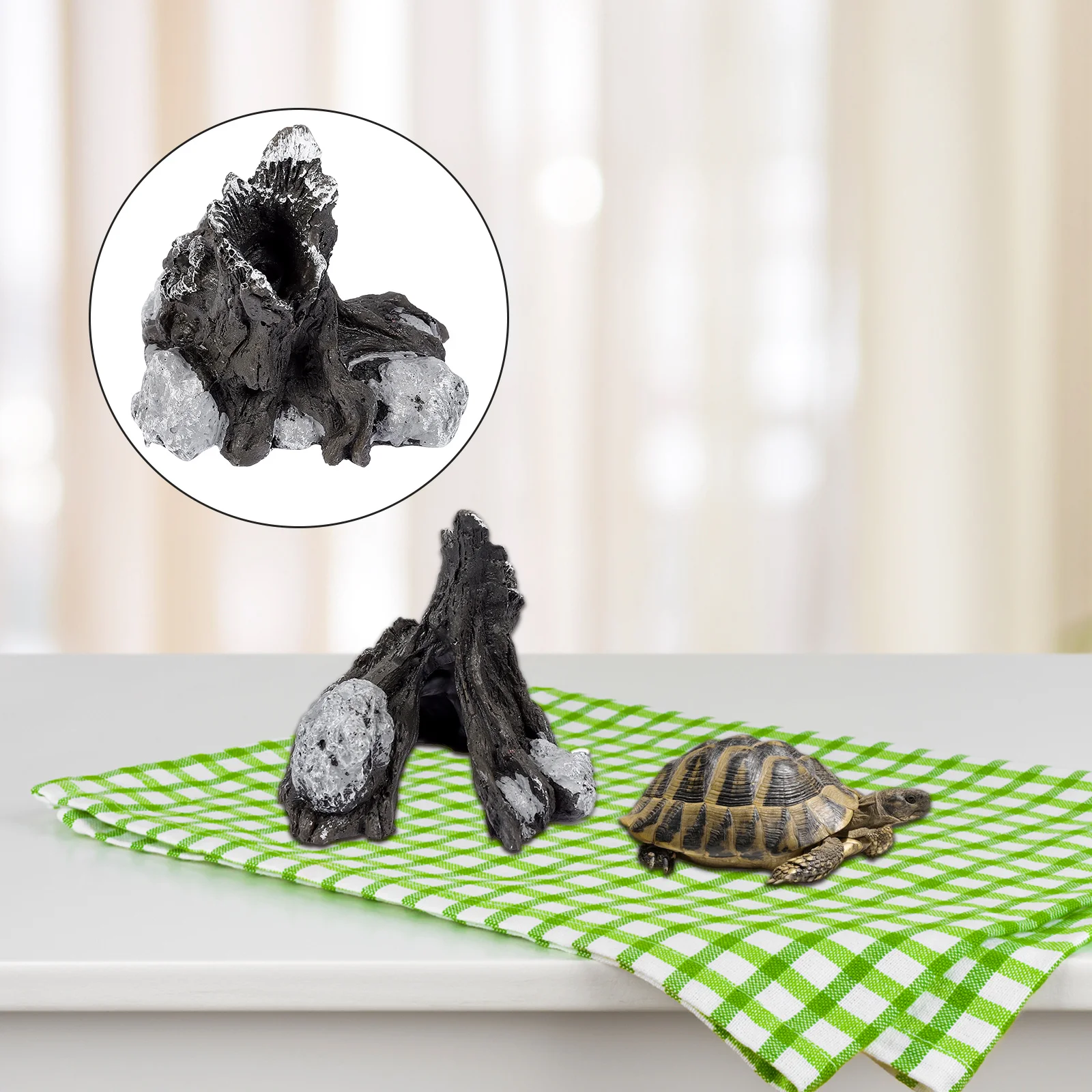 

Reptile Hideout Habitat Decor Lizard Turtle Terrarium Landscape Shelter Cave for Bearded Dragon Gecko Cricket Pet Cage Ornament