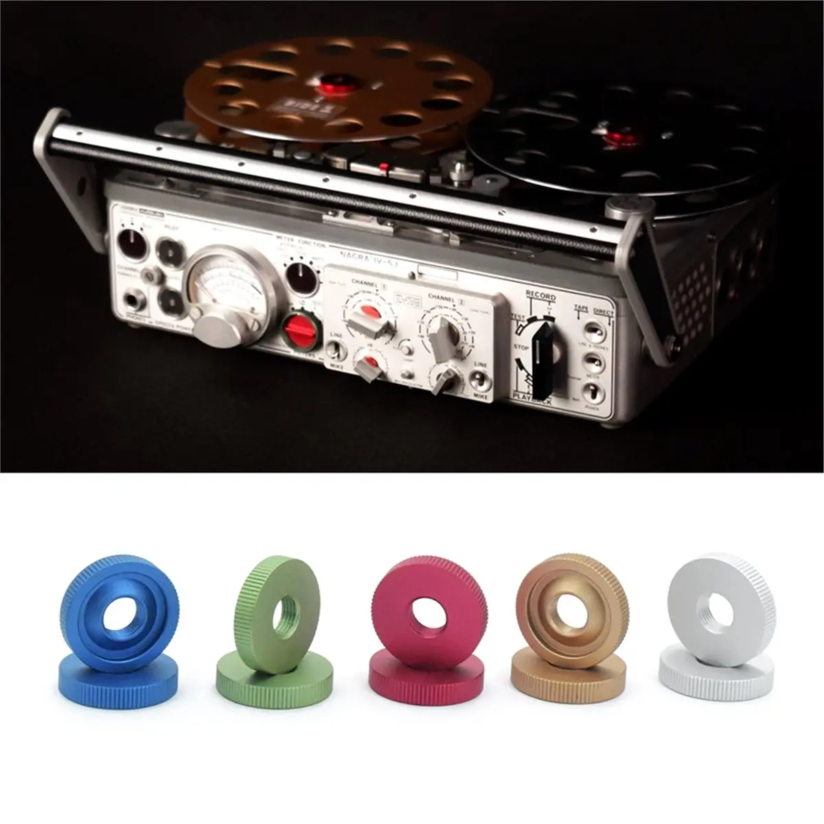 Promotion 2PCS Alloy Colorful Nuts for Nagra / Stellavox High Reel Retaining Nuts Green