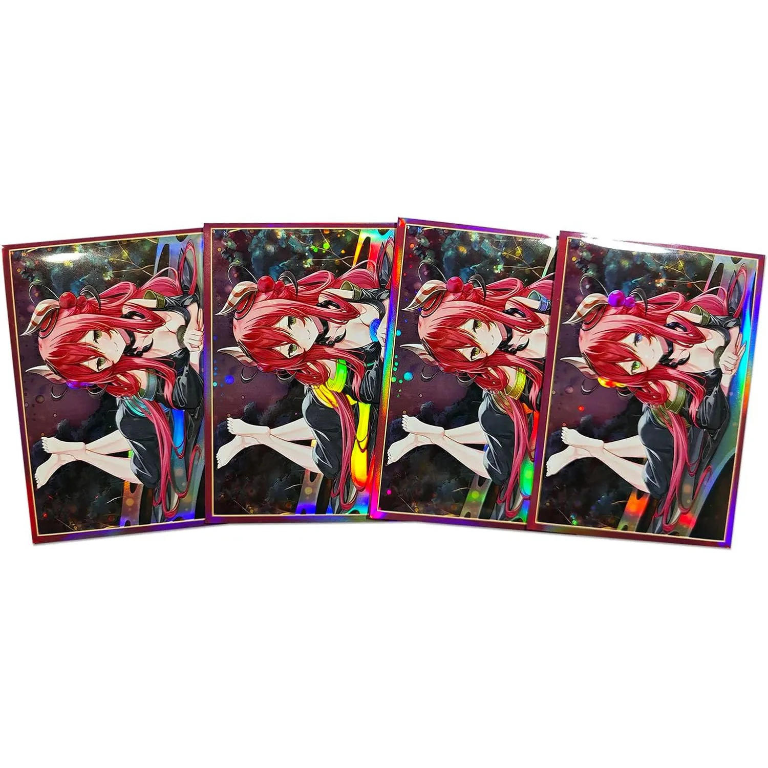 50 PCS Foil Anime Card Sleeves 63mm x 90mm Top Loading Card Protector for YGO Japanese Size Trading Card Sleeves