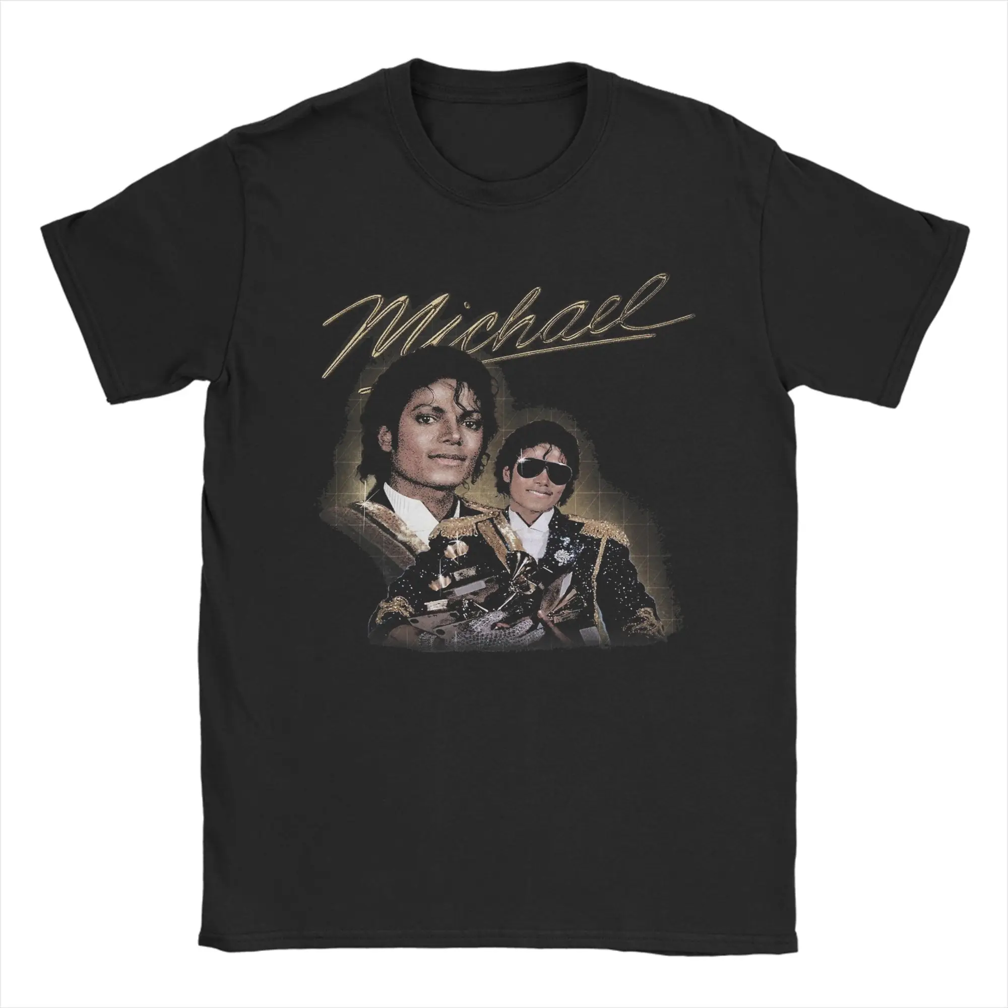 Men's Michaels Jacksons Grammy T Shirts  Pure Cotton Clothing Casual Short Sleeve Crewneck Tee Shirt Big Size T-Shirt
