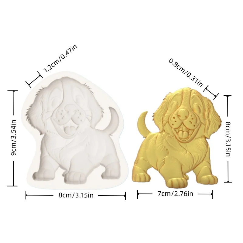 Cartoon Puppy Mold with Tongue Out and Smiling Face, Simple and Cute Design for Dessert Decoration, Chocolate DIY Silicone Mold