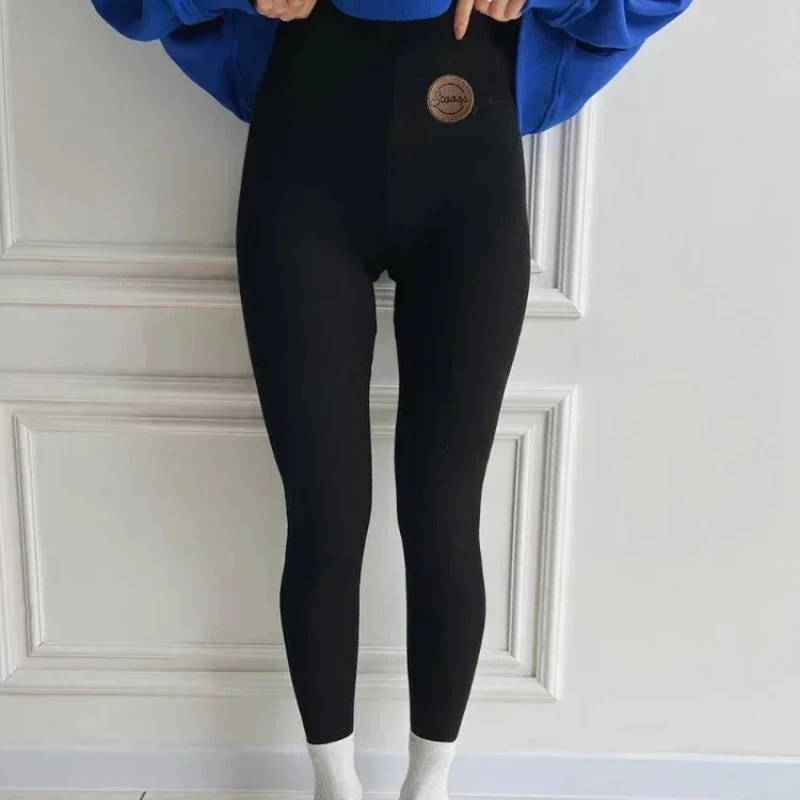 

Зимние женские леггинсы с высокой талией, хлопковые бархатные флисовые термоэластичные толстые теплые узкие брюки, женские леггинсы