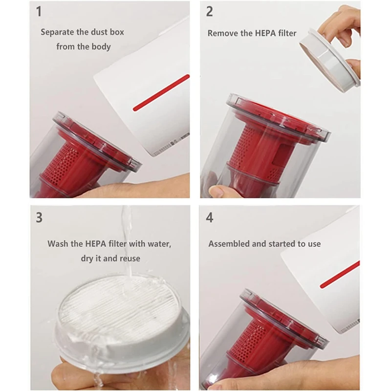 ชุดแผ่นกรอง HEPA สำหรับเครื่องดูดฝุ่น Deerma VC20 VC21อุปกรณ์ซ่อมแบบไร้สายชิ้นส่วนเครื่องดูดฝุ่น