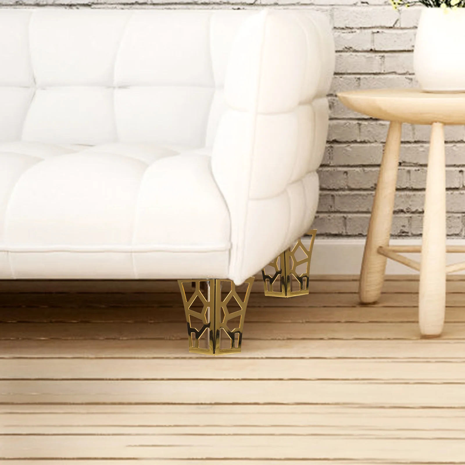 

4pcs Metal Furniture Legs Sofa Feet Hardware Support Replacement Table Dresser Couch Foot Iron Accessories .2 Golden
