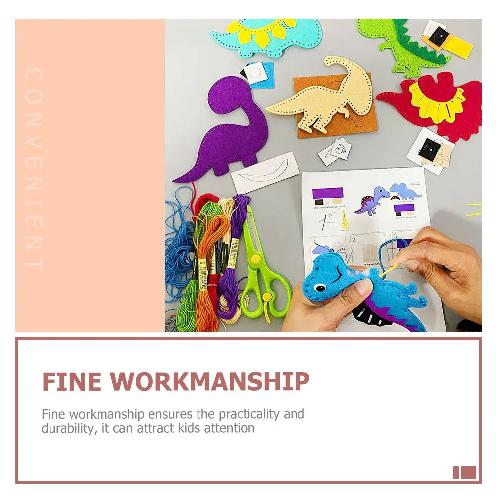 

Набор для творчества из фетра: Динозавры своими руками. Высококачественные безопасные материалы. Развивающая поделка ручной работы. Идеально для Рождества.