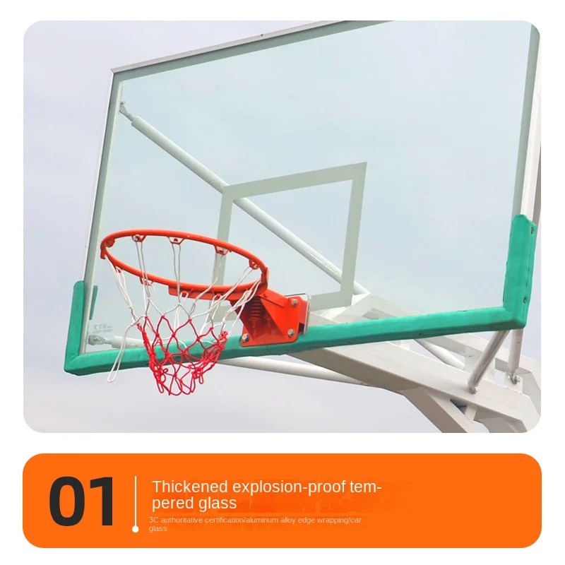 ขายส่งโครงบาสเก็ตบอลแบบตั้งพื้นสำหรับผู้ใหญ่ ขนาด 150 ตารางมิลลิเมตร อุปกรณ์สนามบาสเก็ตบอลแบบฝังดิน