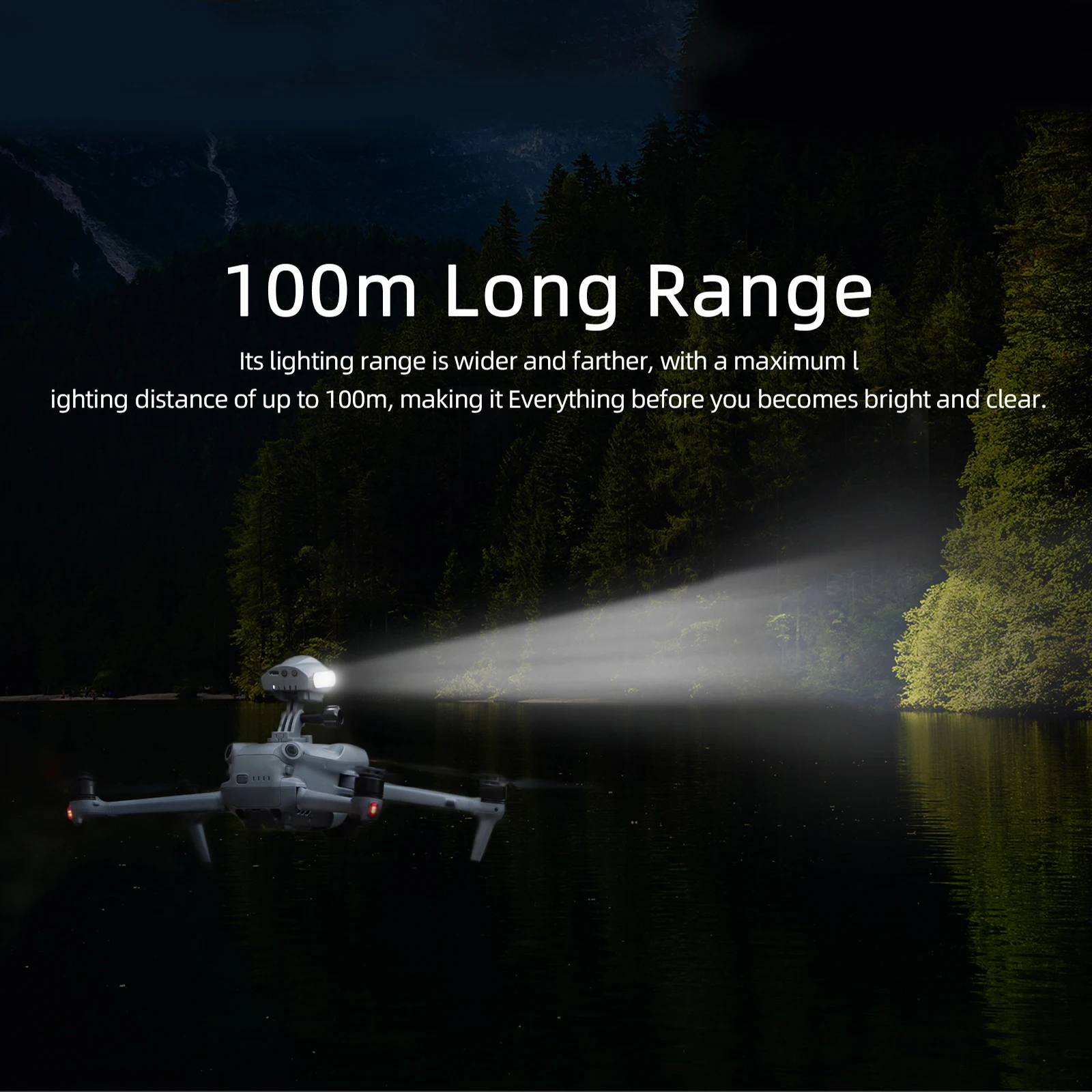 Searchlight Night Fill Light Night Head Light Night Flight Flashlight for Mini 4 Pro Drone Aircraft Quadcopter Accessory