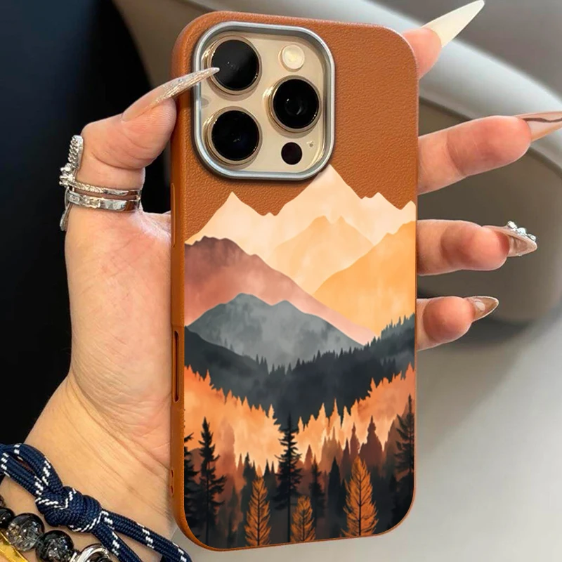 

For Samsung Galaxy S25 Ultra S24 S23 S22 Plus S21 FE Cases Mountain Sunset Pattern Phone Case For A56 A55 A54 A53 A16 A36 Cover