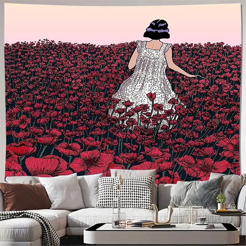 tapecaria-boemia-vintage-floral-suspensao-de-parede-natureza-paisagem-decoracao-de-quarto-arte-de-parede-estetica-dormitorio-sala-de-estar-decoracao-de-casa