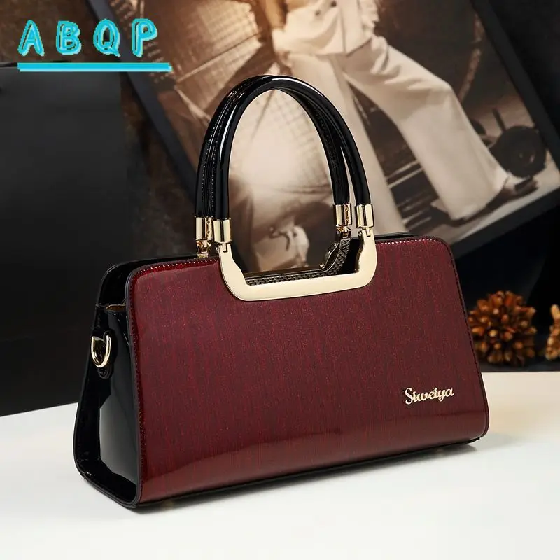 

ABQP New Women's Handbag Glossy Finish Fashionable Casual Shoulder Bag Luxurious Large Capacity Banquet Style High Quality