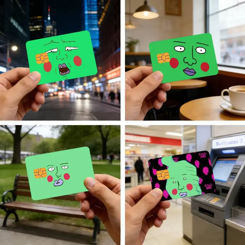 Mob P-psycho 100 Cartoon Credit Card Stickers Bank Cards Public Transport Cards Waterproof And Scratch-Resistant Protective Film