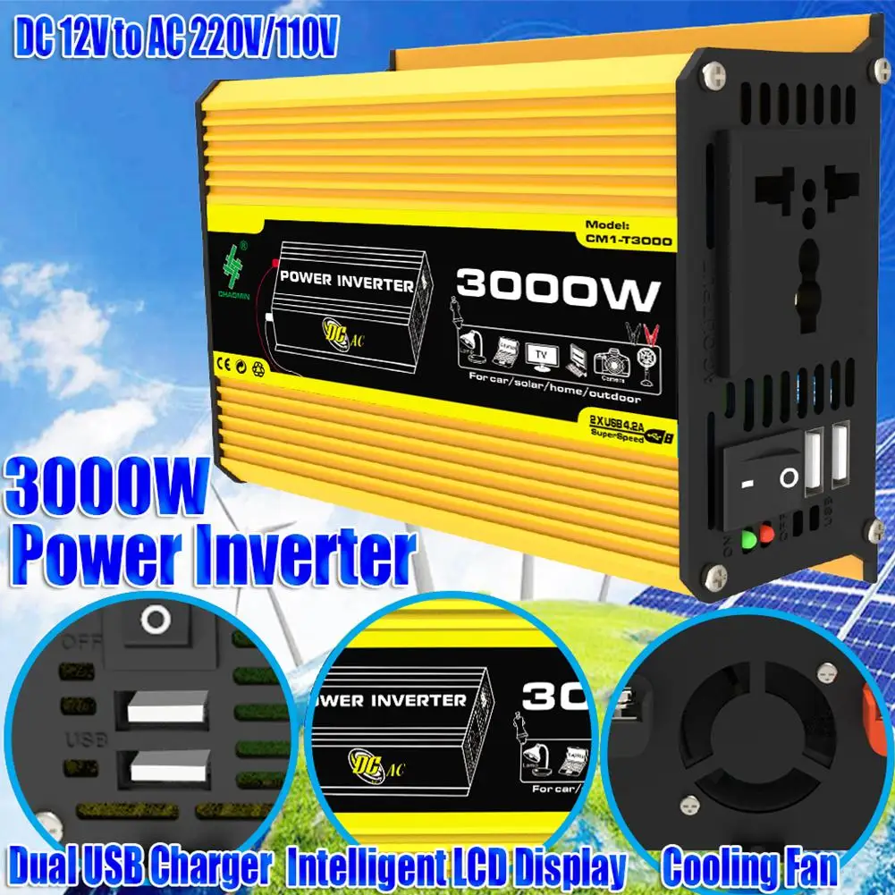Inversor sinusoidal puro de 300W, 12v a CA 110v 220v 8000/6000/4000/3000w, transformador de potencia, convertidor de voltaje Solar G5g6