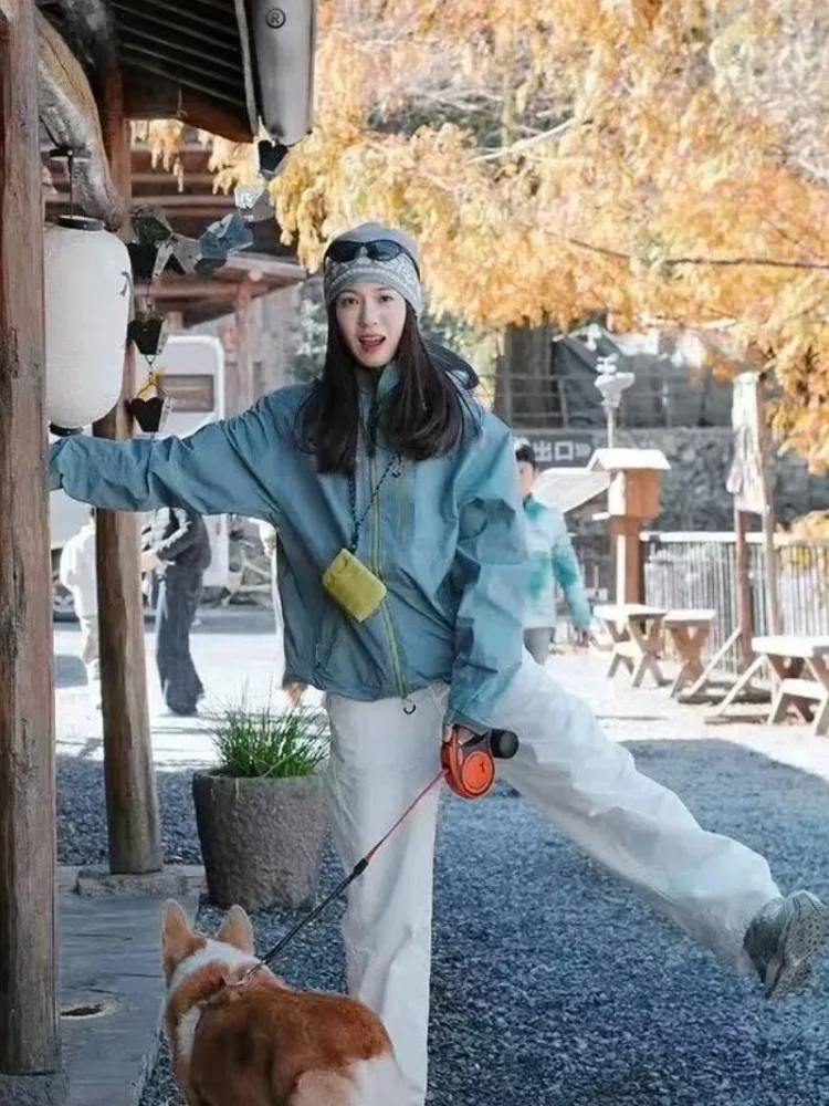 

ex Lightweight Waterproof Outdoor Climbing Jaet Spring Autumn New Sle Loose Fit Hooded Outerwear for Couples