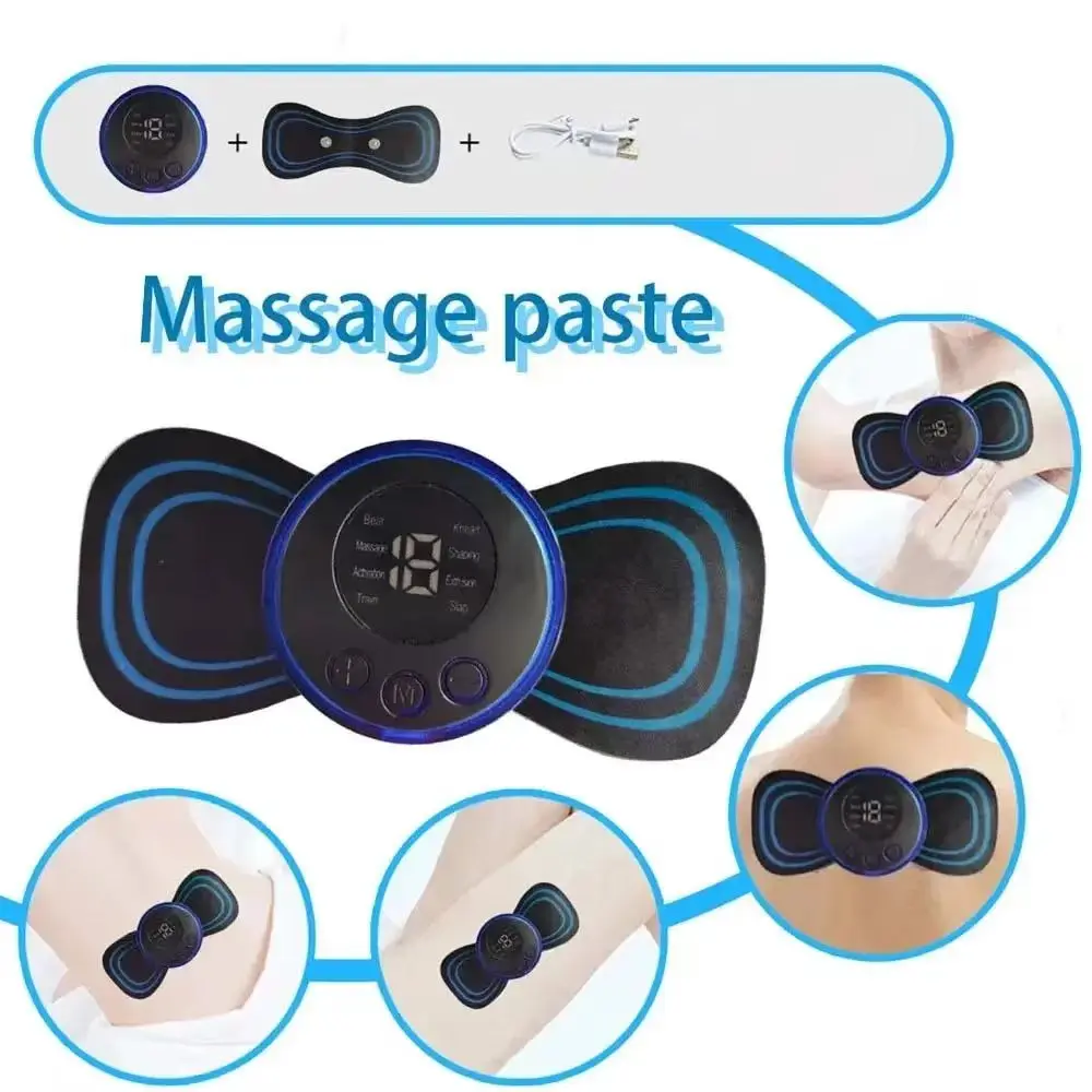 Lcd-Display Nekmassage Elektrische Massager Verstelbare Full Body Ontspanning Verlichten Vermoeidheid Mat Draagbare Gel Pad Stickers Slank