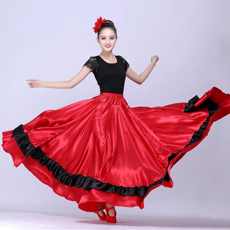 Spanish Flamenco Skirt Bullfight Dance Dress Costumes Stage Performance Party Red Skirt Women Female Clothing