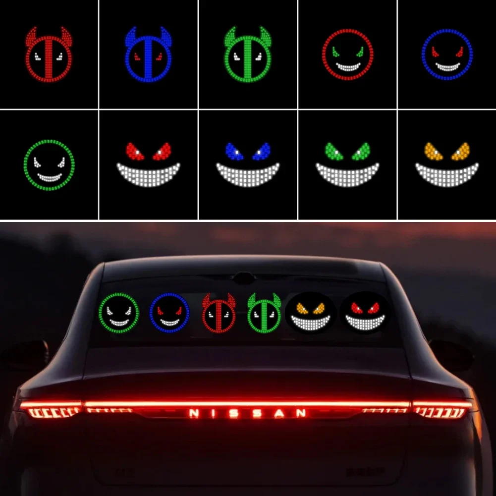 

Devil's Eye Car LED Decorative Light Rear Window Warning Light Devil Eye Atmosphere Light Car Decoration Accessories