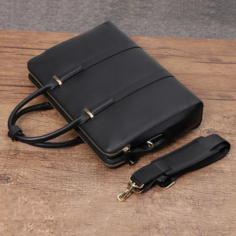 New Design Men Bag Genuine Leather Briefcase Men Handbag Tote Bags High Quality Shoulder Bag Male Laptop Bags Office Work Bag