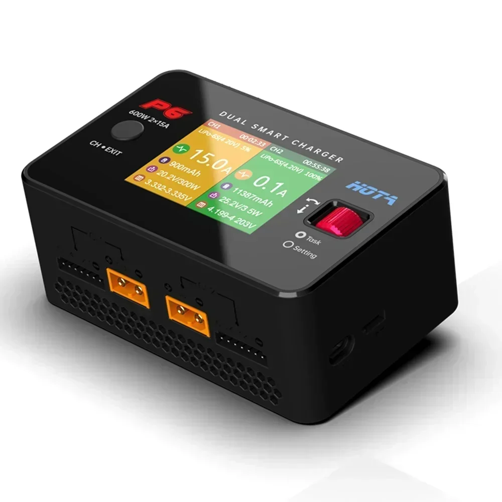 

HOTA P6 T240 AC240W DC 600W 15AX2 DC Двухканальное интеллектуальное зарядное устройство с зарядкой мобильного обслуживания для Lipo 1~6S LiIon NiMH аккумулятора