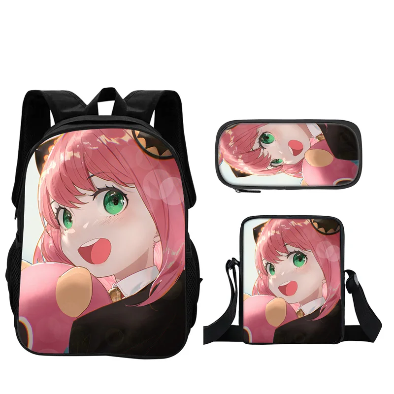 SPY×FAMILY 3pcs Set Backpack Pen Bag Shoulder Bag Durable Trendy, Versatile Cartoon School Boy and Girl Birthday Best Gift