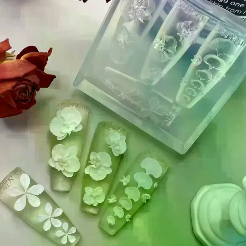 /JCS/Transparent Silicone Nails Mold DIY Nail Art Decorations Phalaenopsis Flower Manicure Templates For Nails Jewelry Crafts 3