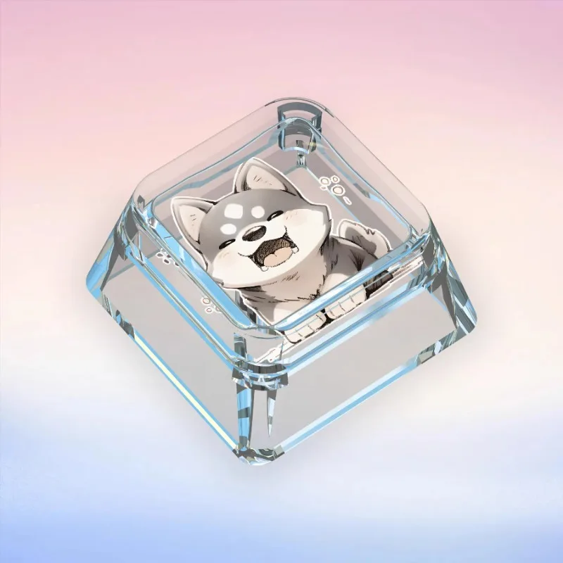 Cute Puppy Lovely Dog Keycaps Anime Custom Artisan Animal Point Key Cap Transparent Original Wooting Mechanical Keyboard Keycap
