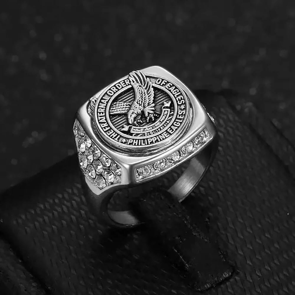 Vintage 316L Stainless Steel Eagle Ring For Men Women Punk Hip Hop Fashion Animal Ring Party Charm Amulet Jewelry Dropshipping