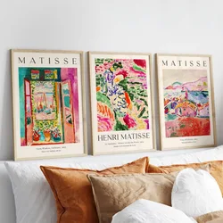 Vintage Abstract Matisse Exhibition Mid Century Landscape Art Posters Canvas Painting Wall Prints Pictures for Room Home Decor