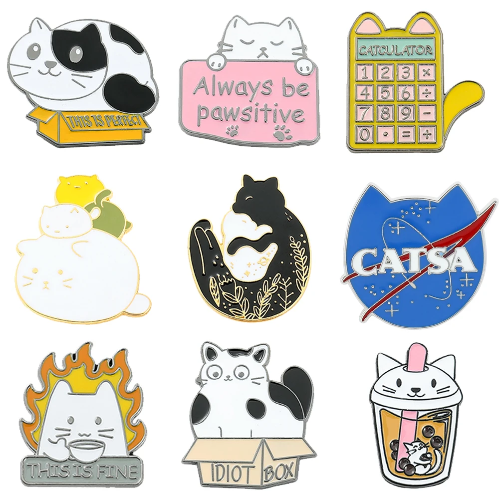 New Cats Club Enamel Pin Catsa Blue Cat Planet Exquisite Brooches Lapel Pin Jeans Shirt Bag Cute Animal Jewelry Gift