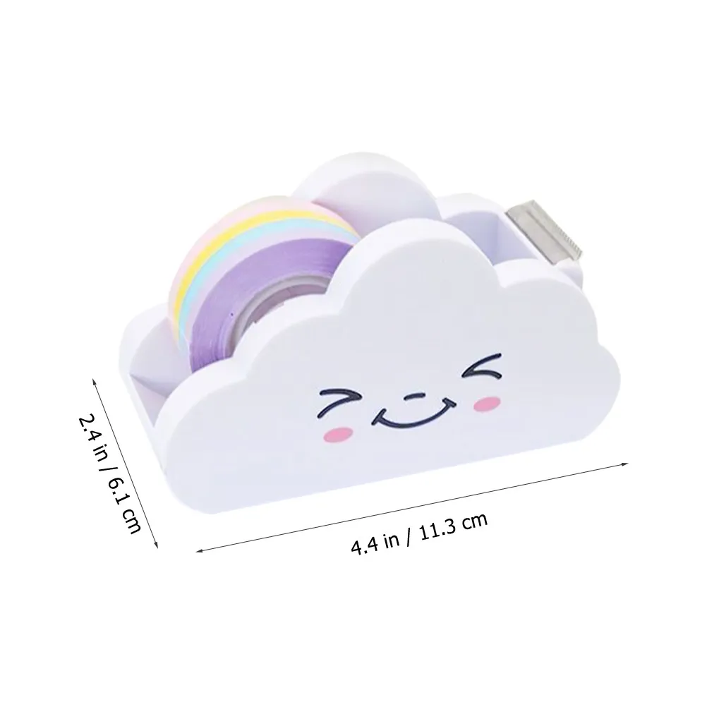 2Sets Rainbow Tape Cutter Premium Plastic Desk Tape Dispenser Cute Portable Sticker Dispenser for Office School Scrapbooking Art