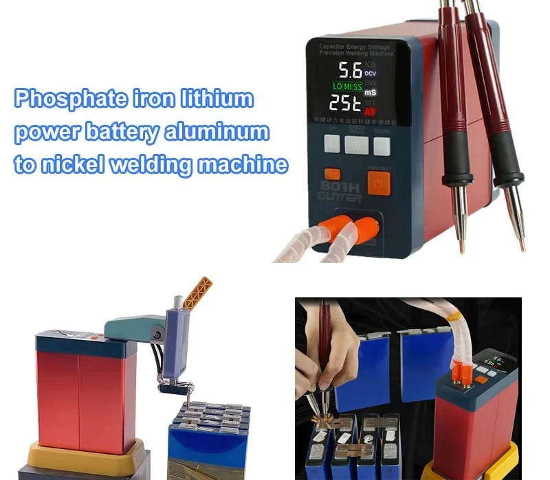 بريق 801H ماكينة لحام نقطي 19.8KW 3500A نبض بعقب لحام بطارية الطاقة الألومنيوم النيكل بطارية واحدة بقعة لحام