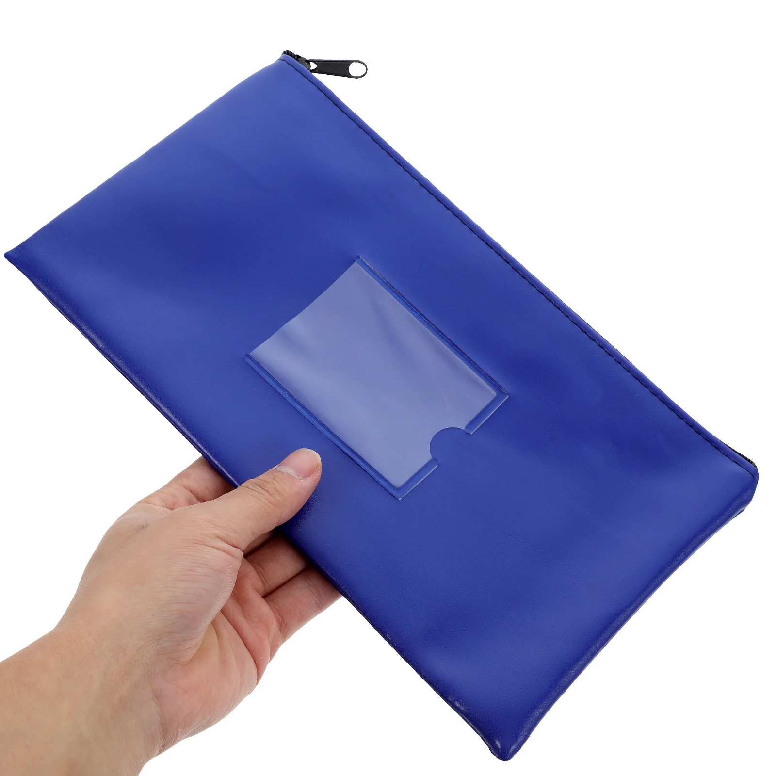 

2pcs Bill Organizer Receipt Storage Bag Card Slot Clear Window Zipper Closure Money Pouch Document Wallet Cash Coin Storage
