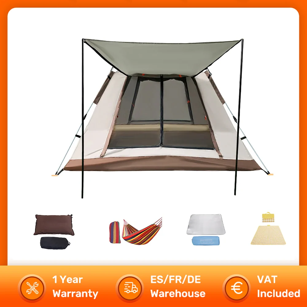 Outdoor Camping Tent Folding Tent Portable Waterproof Camping Tent for Hiking Picnic for 2-4 Persons Ultralight Tour Equipment