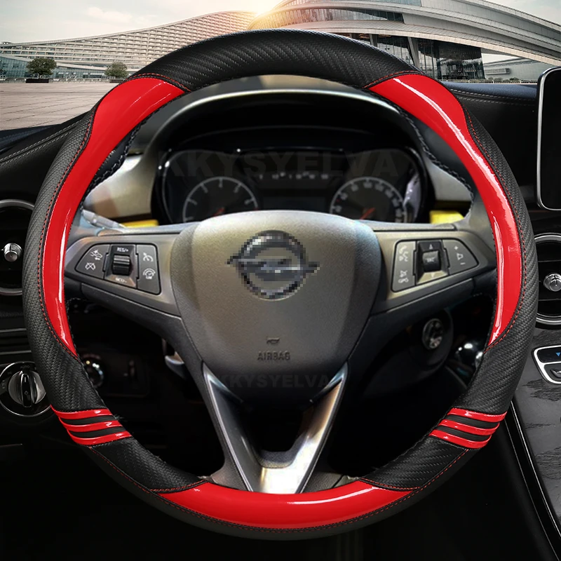 Carbon Fiber Car Steering Wheel Cover For Opel Astra (K) Corsa (E) Karl 2014-2022 Crossland X Grandland X Insignia 2017-2022 - view 3