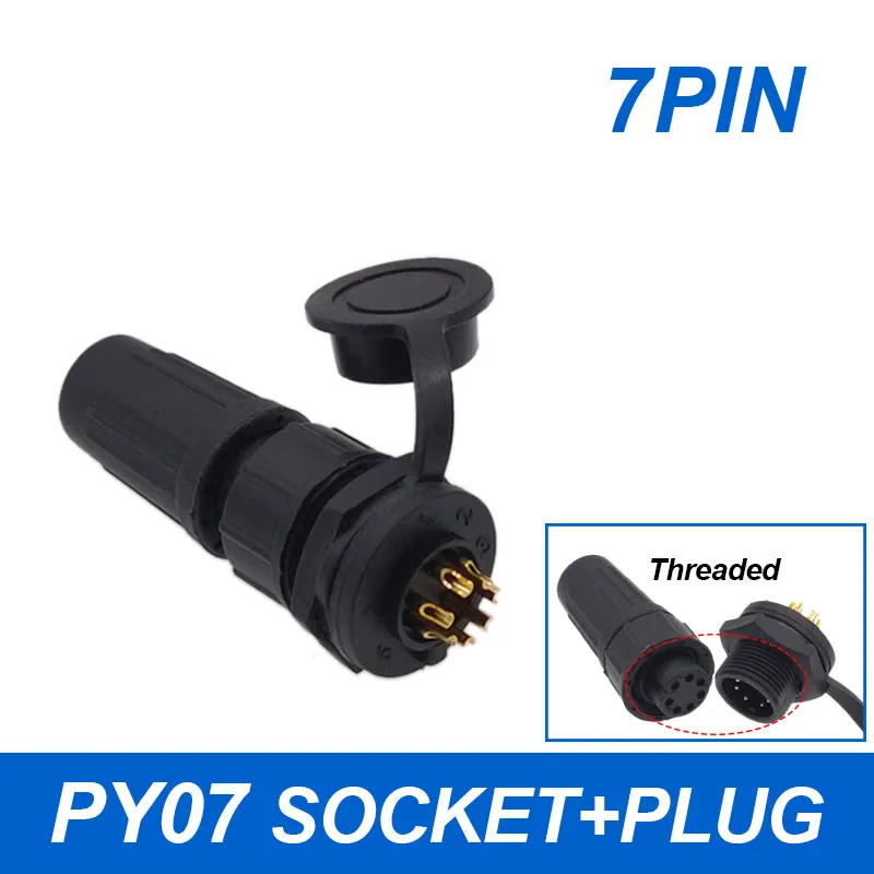 1 stks Connector Plastic Waterdichte Stopcontact IP67 PY07 Butt Connectors 2pin 3pin 4pin 5pin 6pin 7pin 8 pins Z108