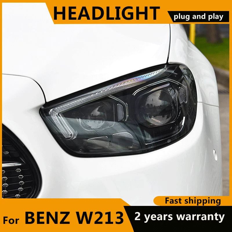 

For Mercedes-Benz E-Class W213 Headlights 2021 2022 2023 LED Head Lamps E200 E260 E300 E350 Upgrade LED Projector Lens High Beam