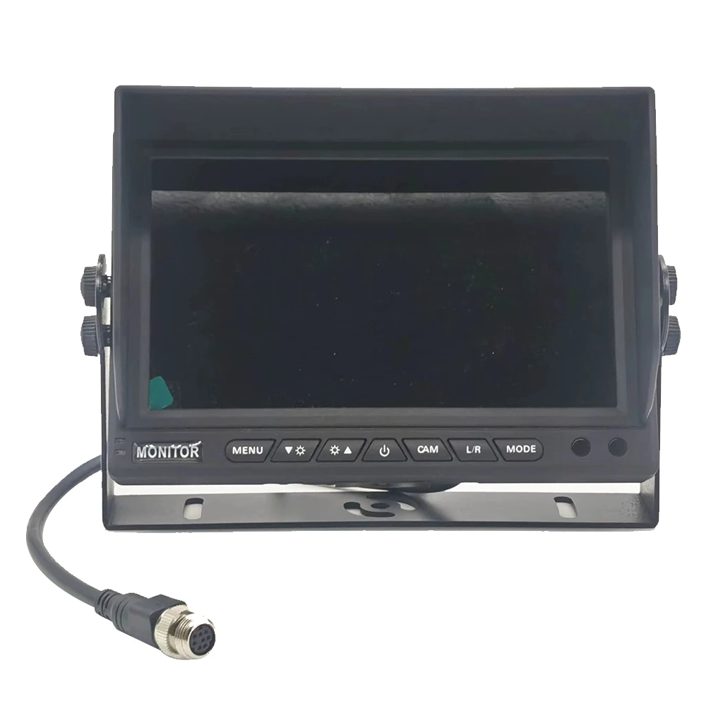 Display Manufacturer 2/4CH AHD High Temperature Resistant HD Car Lcd Display 7 Inch U-shaped Metal Bracket Reversing Monitor