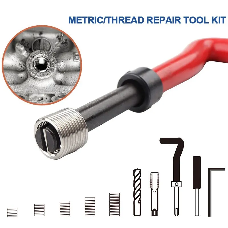 CMCP Thread Repair Kit M2-M16 Metric Thread Repair Kit For Restoring Damaged Threads Coil Drill Tool