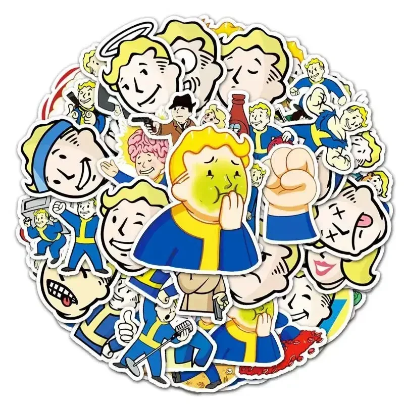 60pcs cartoon game cartoon series fallout shelter Sticker Case Stationery Waterproof Decal photo album Graffiti toy Gift