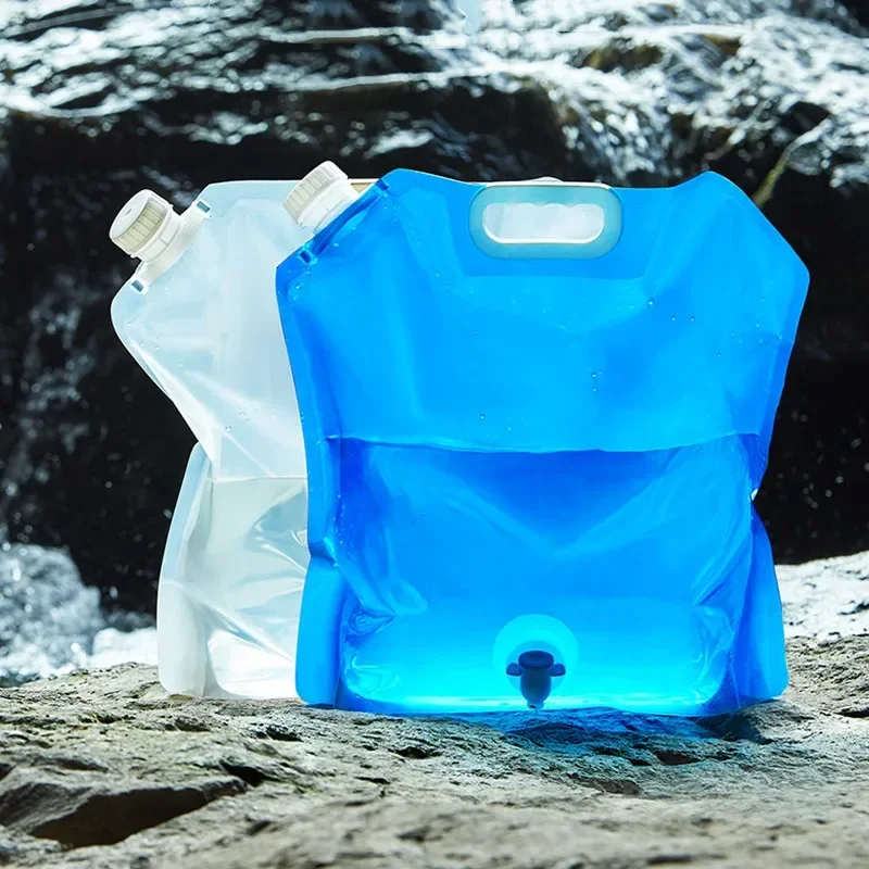 

5/10L Portable Camping Water Bag Foldable Large Water Container Outdoor Storage Tank Beer Bag Pouches Collapsible Storage Bucket