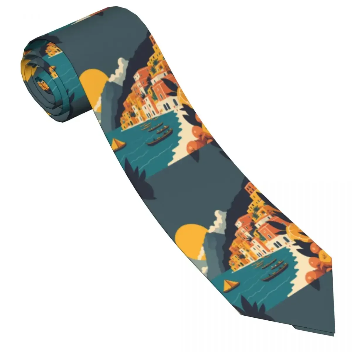 Cinque Terre Tie Holiday Travel Cartoon Business Neck Ties Novelty Casual Neck Tie For Men Design Collar Tie Necktie Gift