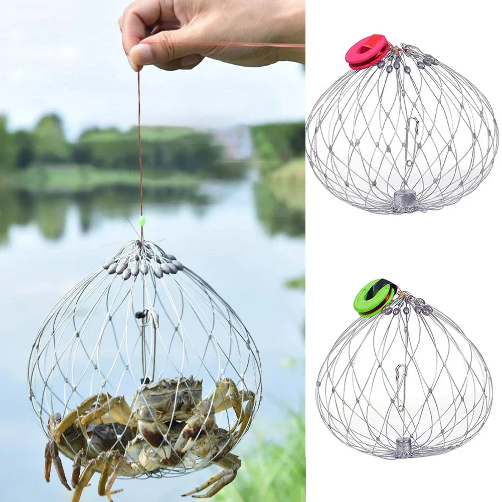 

Fishing Crab Trap Net Automatic Open Closing Wire Fish Crab Cage 16/20 Wires Fish Crab Cage For Fishing Catcher Tools