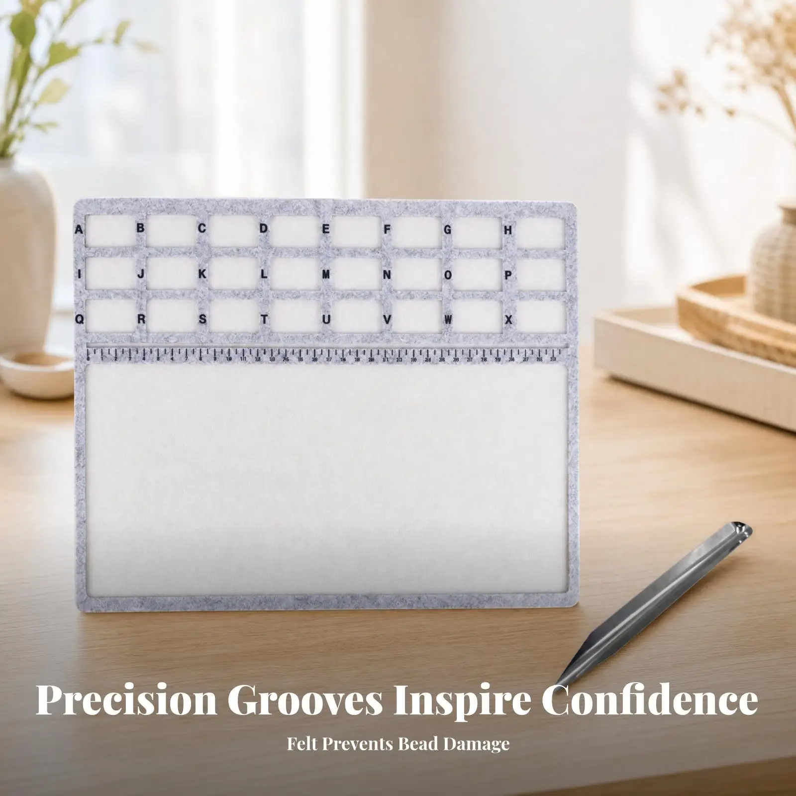 Jewelry Making Bead Mat with Collector Tool and Soft Felt Surface for Organizing Components During Craft Projects