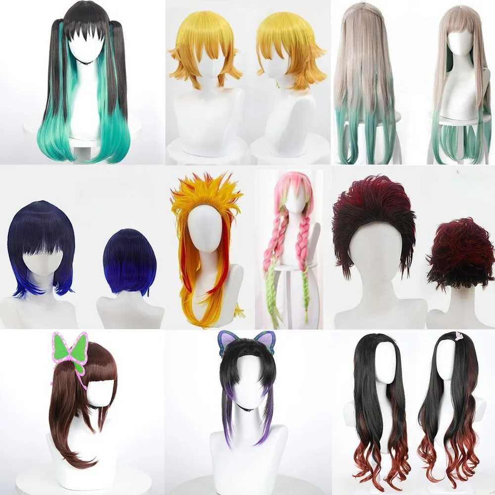 

Аниме Камадо Незуко Cos парик сценическое платье градиент длинные вьющиеся волосы демон персонаж головной убор парик чехол