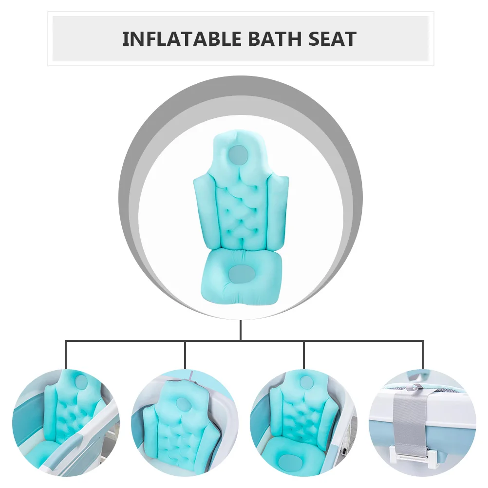 

Bathtub Cushion Anti Mesh Pad Foldable Lightweight Comfortable Bath Pillow Snap Design Shower Seat Elderly Pregnant Women