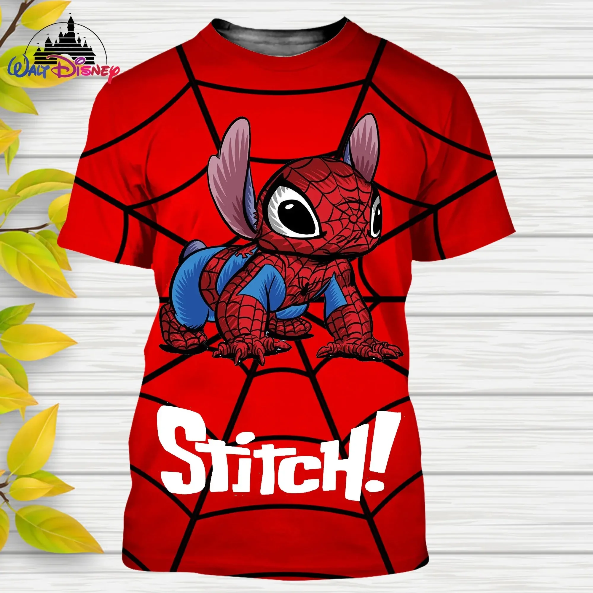 Stitch Boys and Girls T-shirts Marvel T-shirts 3D Printing Disney Short Sleeves MINISO Men's T-shirts Oversized Men's Clothing